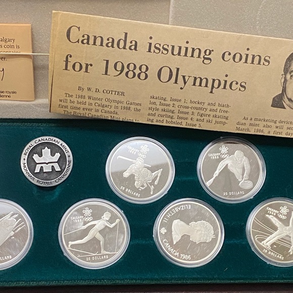 1988 Calgary Olympic Games Silver Coin Set - Picture 2 of 12